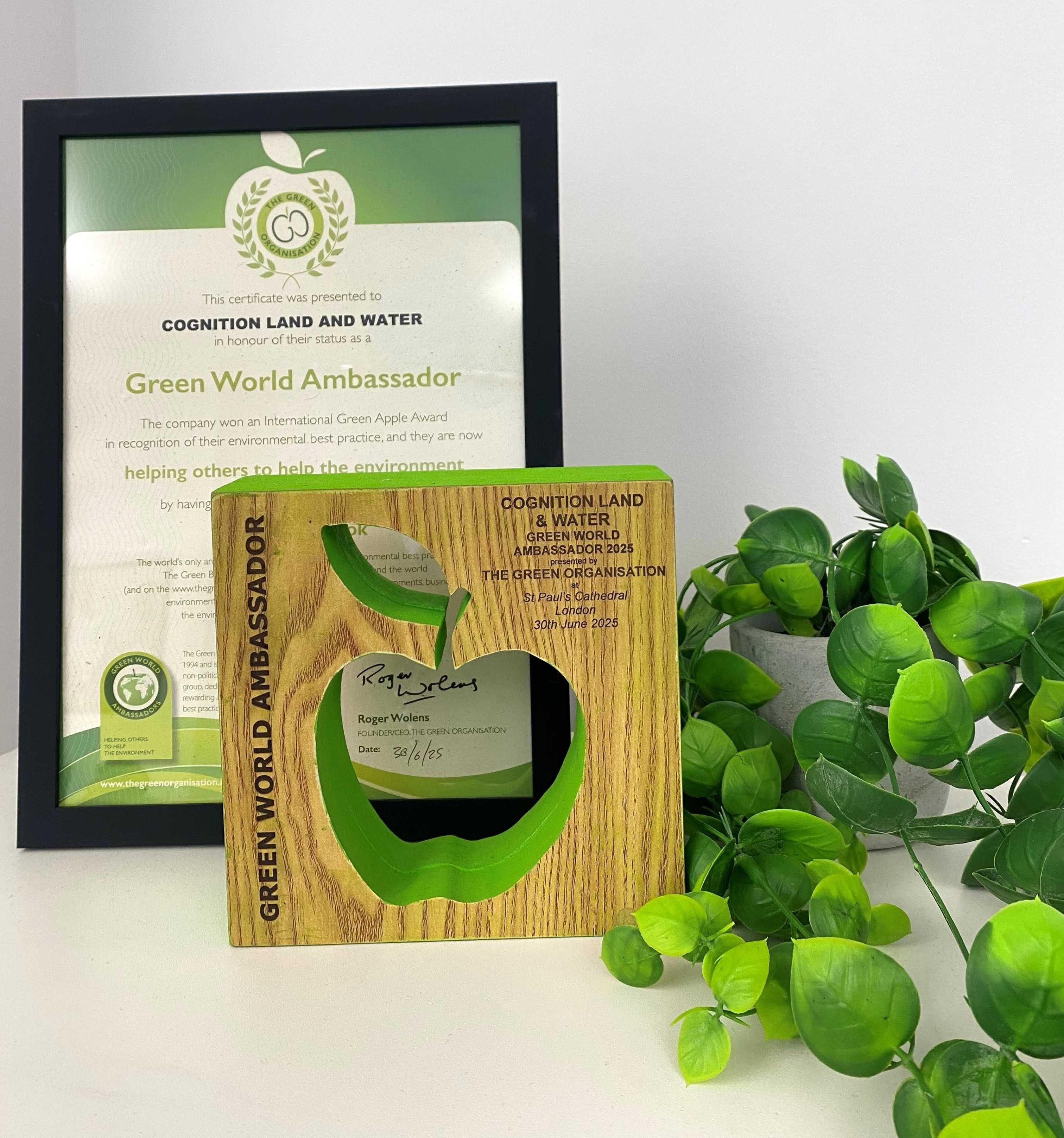 Cognition is Proud to be Recognised as a Green World Ambassador!